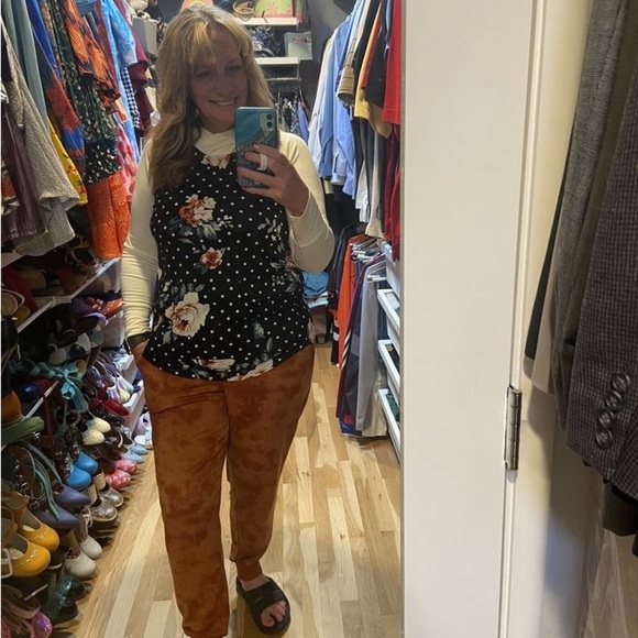 Lularoe polka dot floral Amber hoodie M - Picture 2 of 4